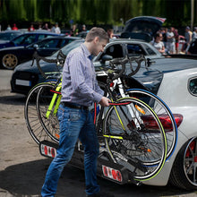 Load image into Gallery viewer, Porte-vélos pour Attelage sur SUV Berline Fourgon pour 2 Vélos Conception Intelligente de Basculement 113x72x63cm -