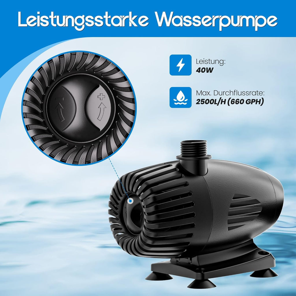 Kit complet de cascade solaire Biling pour bassin de jardin,cascade en acier inoxydable de 20 cm avec pompe de 2100 l/h pour mur d'eau de terrasse de jardin