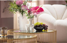 Load image into Gallery viewer, Kare Design Tables Basses Wire, Lot de 2, Laiton/Miroir, Rond, Acier, Plateau de Table en Verre, Diamètre 70/60cm, Style Moderne, Élégante, Table Basse Salon, Deco Intérieur, Décoration Chambre