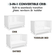 Load image into Gallery viewer, Davinci Otto Pine Wood 3 - in - 1 Convertible Crib in White