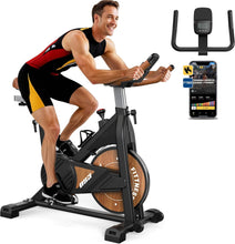 Load image into Gallery viewer, MettleMatic Vélo d'appartement ergomètre avec Bluetooth : vélo d'appartement avec résistance magnétique - Vélo de fitness d'intérieur avec écran LCD - Charge maximale : 160 kg