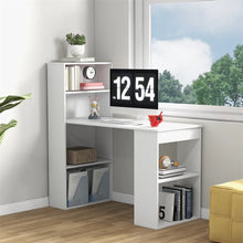 Load image into Gallery viewer, 48" Computer Desk with 6-Tier Storage Shelves, 3-in-1 Reversible Writing Desk w/ Bookshelf &amp; CPU Stand, Space-Saving Home Office Workstation
