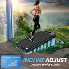 Load image into Gallery viewer, 2 in 1 Walking Pad Treadmill with Incline, 2.5HP Under Desk Treadmill with Handle Remote Control &amp; LED Touch Screen for Home Office Workout, 300 lb Weight Capacity Black &amp; Green