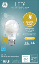 Load image into Gallery viewer, Ge Light Bulb, LED+, Dusk to Dawn Soft White, 8.5 Watts