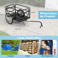 Load image into Gallery viewer, Remorque de Vlo avec Cadre Pliable Charge 55 kg Chariot pour Vlo avec Housse en Tissu Oxford Roues  Air de 40聽cm Rflecteurs Bleu -