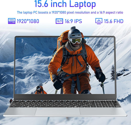 Ordinateur Portable 15 6 Pouces PC Portable Celeron N5095 CPU 16Go RAM 512Go SSD Laptop Win11 FHD 1920 x 1080 Rétroéclairé & Déverrouillage Empreinte Webca Wi-FI 5 BT4.2 USB 3.0 * 2