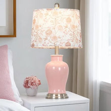 Load image into Gallery viewer, Modern Ceramic Table Lamps Set of 2, 23" White Ceramic Lamps for Living Room, Rustic Farmhouse Bedside Lamp with Ginger Jar Design, Elegant Bedroom Lamp for Nightstand Desk Side End Table Home Decor