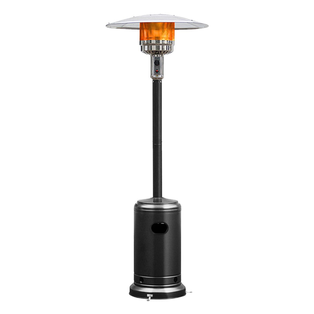 Parasol Chauffage Extrieur  Gaz 13KW Rflecteur 82cm avec Dispositif de Anti-basculement Tube 2 Roues Fluide 220cm Noir -