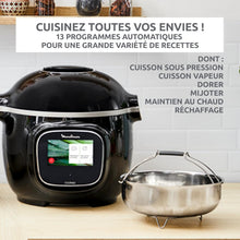 Load image into Gallery viewer, Moulinex Cookeo Touch Wifi Multicuiseur intelligent, Cuve 6 L, Haute pression, Guide pas à pas, 250 recettes intégrées, Application Moulinex CE902800, Noir