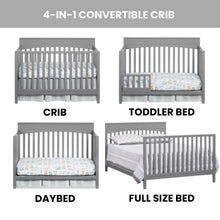 Load image into Gallery viewer, Oxford Baby Harper 4 - in - 1 Convertible Crib, Dove Gray, GREENGUARD Gold Certified, Wooden Crib