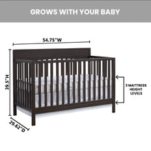 Load image into Gallery viewer, Oxford Baby Harper 4 - in - 1 Convertible Crib, Dove Gray, GREENGUARD Gold Certified, Wooden Crib