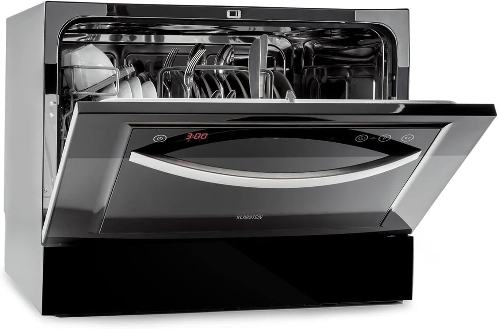 Mini Lave Vaisselle de Table de 8 Couvert,Silencieux,6 Programmes de Lavage,Portable,Facile à Installer pour la Maison et Bureau -