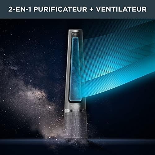 Rowenta Eclipse 2-en-1 Ventilateur purificateur, Ventile et filtre l’air, Particules fines, 32 dB (A), Puissant, Oscillation, 12 vitesses, Minuteur, Départ différé QU5030F0