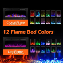 Load image into Gallery viewer, Mystflame Crystal 50 - Cheminée Électrique Murale avec Wi-FI, 127 cm, Ultra Fine 8 cm, 12 Couleurs de Flamme, Thermostat 750/1500W, Poêle Confortable, Écran Tactile et Minuterie