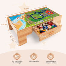 Load image into Gallery viewer, Table Circuit Train en Bois 100 Accessoires avec Tiroir de Rangement Jouet Educative pour Enfants 3 Ans + -
