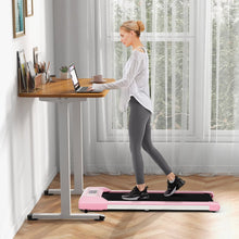 Load image into Gallery viewer, Tapis de Course Mince Tapis de Jogging avec Capacit de 120 Kg Tlcommande et cran Led Inclinable  Roulettes Tapis de Course  Glisser Gris/Noir/Rose -