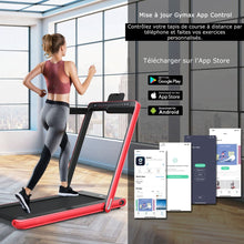 Load image into Gallery viewer, Tapis de Course Pliable 0,75HP Double Affichage LED APP et Télécommande Vitesse Motorisé 12 km/h Surface 40x100cm Rouge -