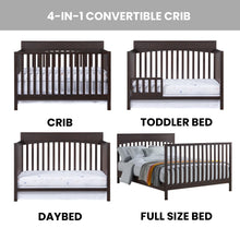 Load image into Gallery viewer, Oxford Baby Harper 4 - in - 1 Convertible Crib, Dove Gray, GREENGUARD Gold Certified, Wooden Crib