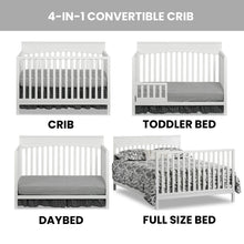 Load image into Gallery viewer, Oxford Baby Harper 4 - in - 1 Convertible Crib, Dove Gray, GREENGUARD Gold Certified, Wooden Crib