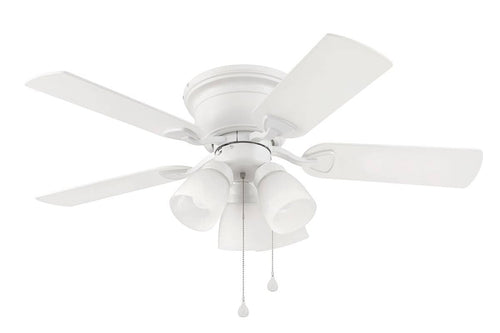 Harbor Breeze Centreville 42-in White Indoor Flush Mount Ceiling Fan with Light 40687