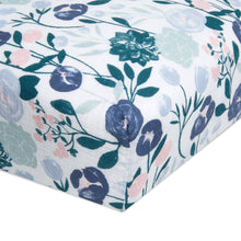 Load image into Gallery viewer, Aden + Anais Essentials Flowers Bloom Muslin Fitted Crib Sheet in Pink