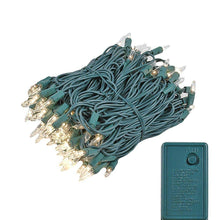 Load image into Gallery viewer, Novelty Lights 140 Light Chasing Patio Party Christmas Mini Light Set, Clear, Green Wire, 46.5' Long
