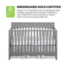 Load image into Gallery viewer, Oxford Baby Harper 4 - in - 1 Convertible Crib, Dove Gray, GREENGUARD Gold Certified, Wooden Crib